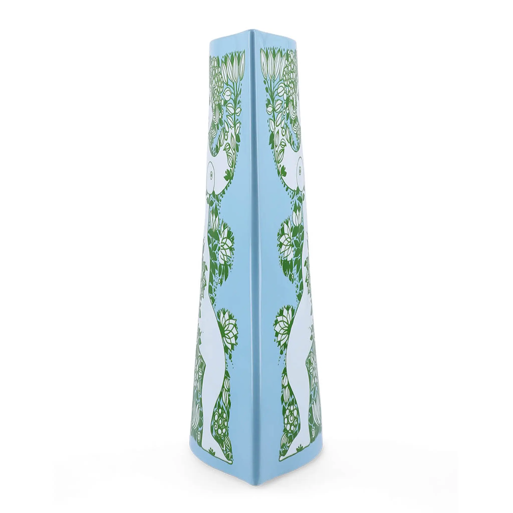 Bjørn Wiinblad Nina vas 28,5 cm ljusblå/grön