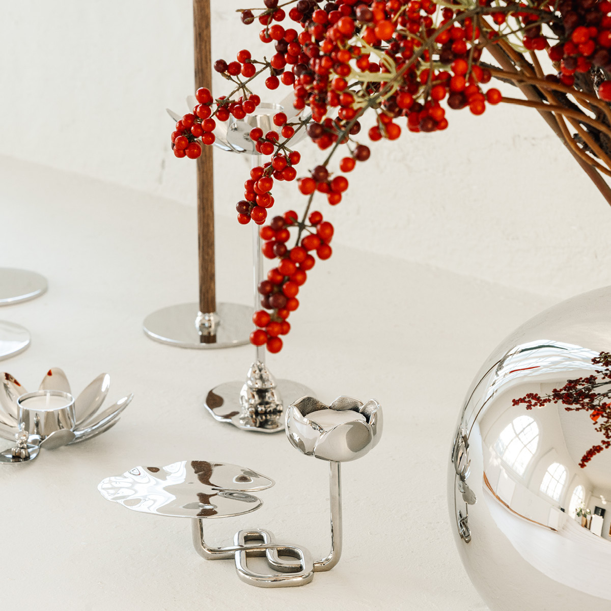 Hilke Ninfea No.1 NP lysestake 11 cm sølv