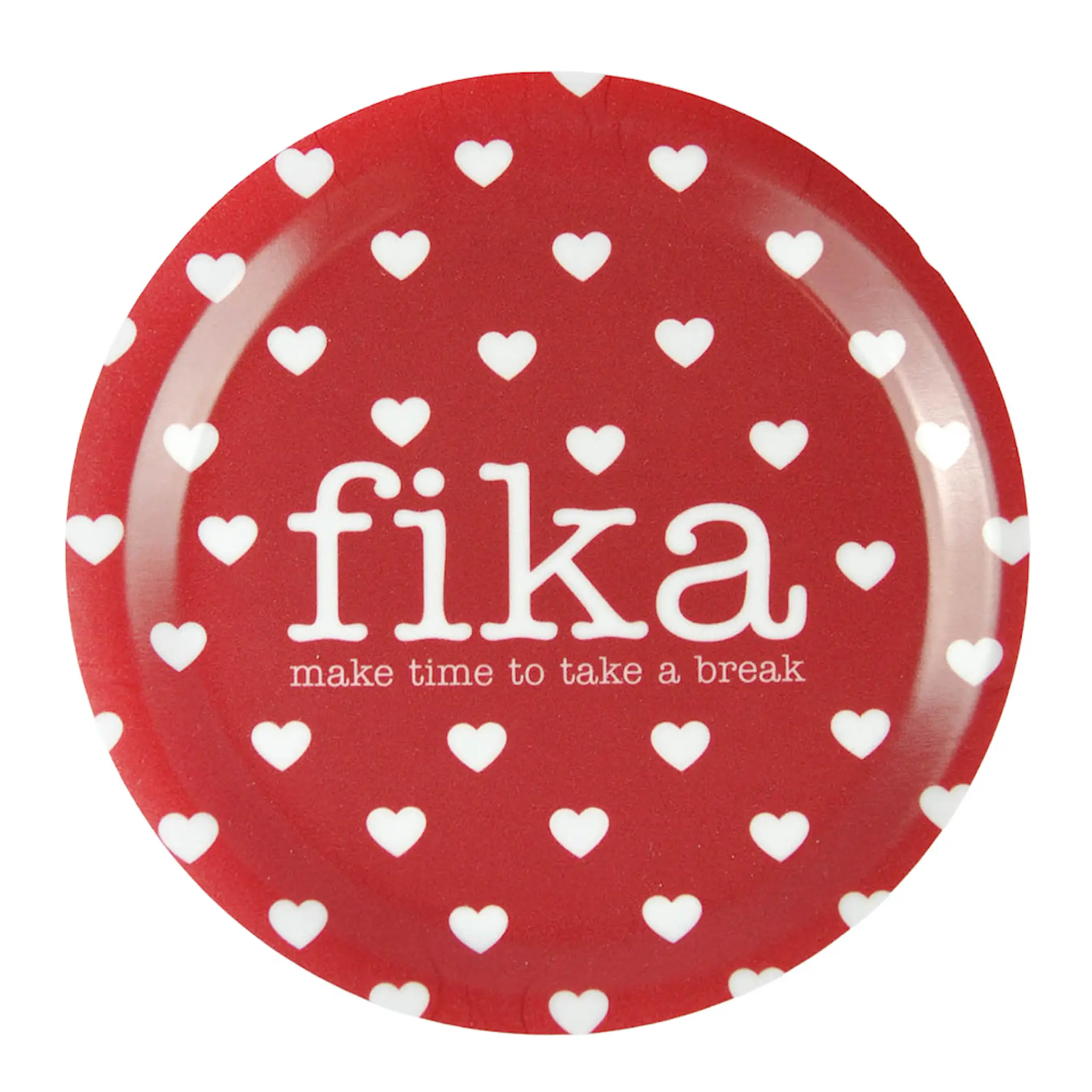 Mellow Design Lasinalunen 10 cm Make time Fika Punainen