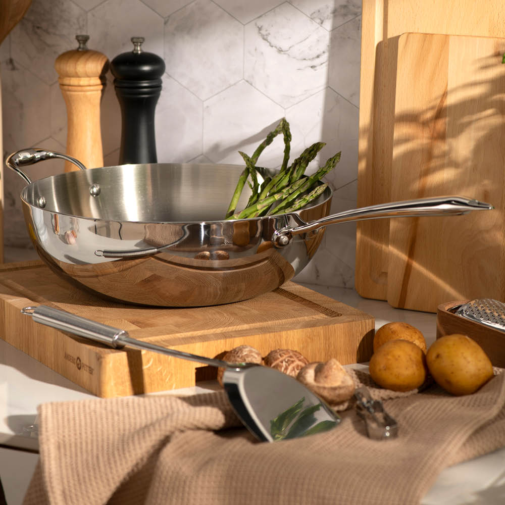 Anders Petter Steel Essentials stekspade 33,5 cm borstat stål