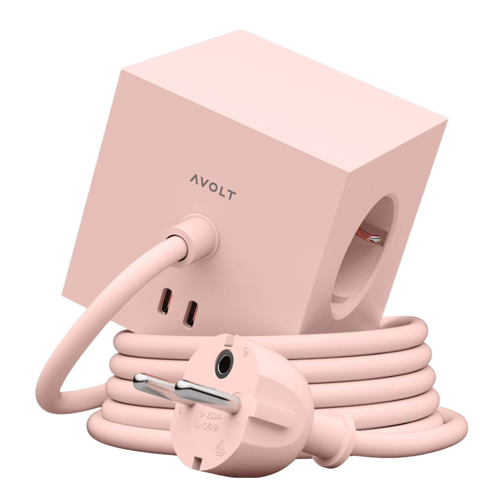 Avolt - Square 1 USB-C Jatkojohto 3 m New Pink