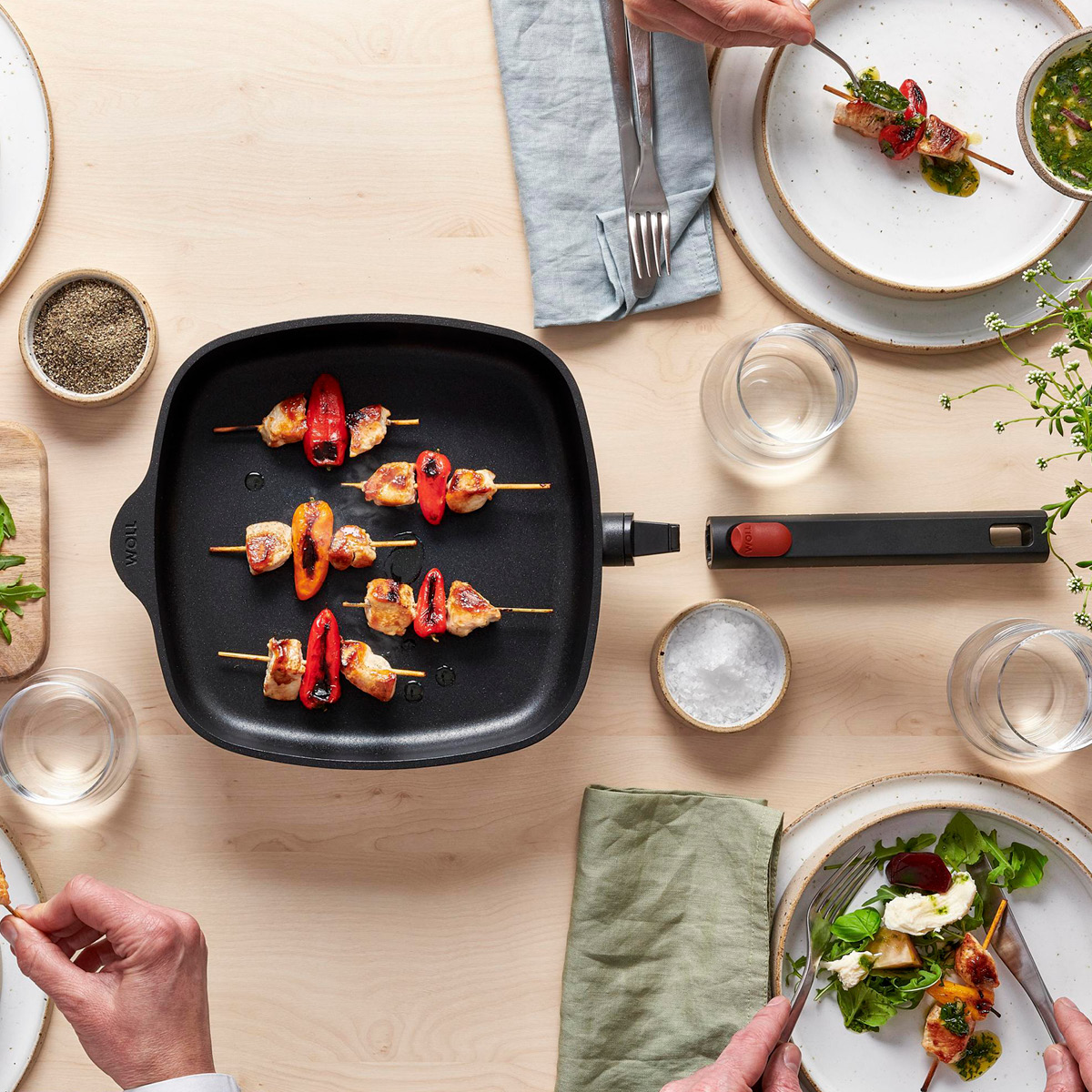 Woll ECO Logic QXR stekpanna 24 cm avtagbart handtag fyrkantig