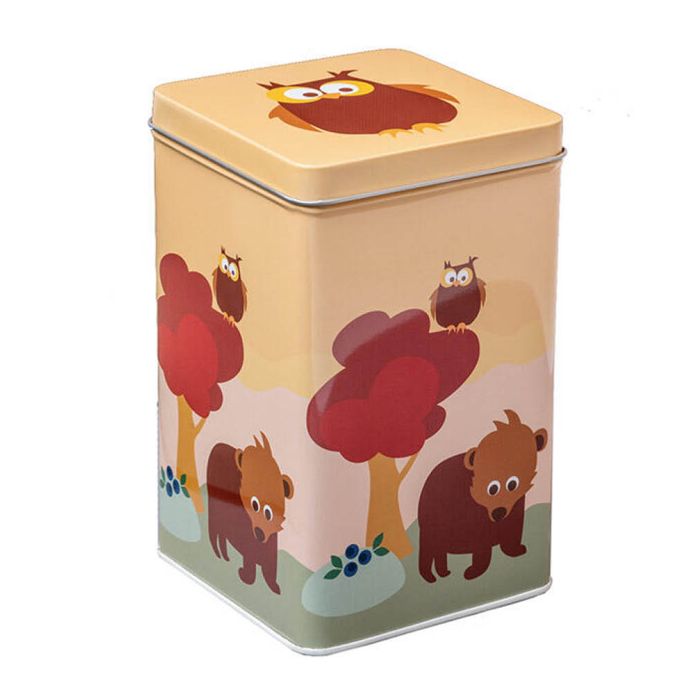 Blafre Skog plåtburk hög 10x10x16 cm gul