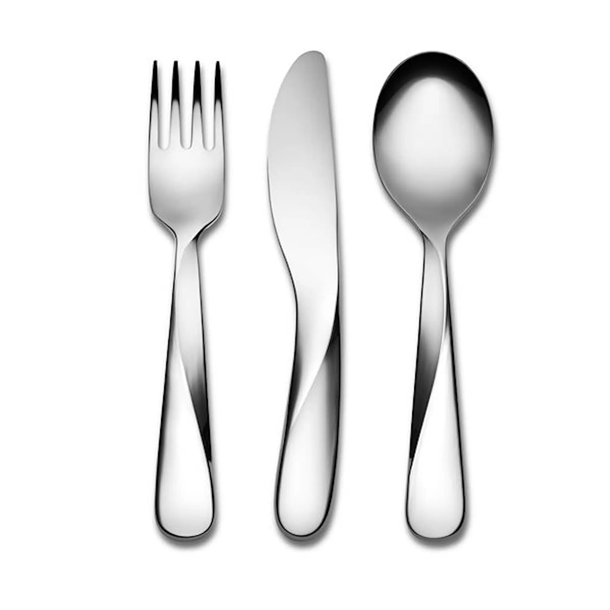 Alessi Giro barnebestikk 3 deler blankt stål