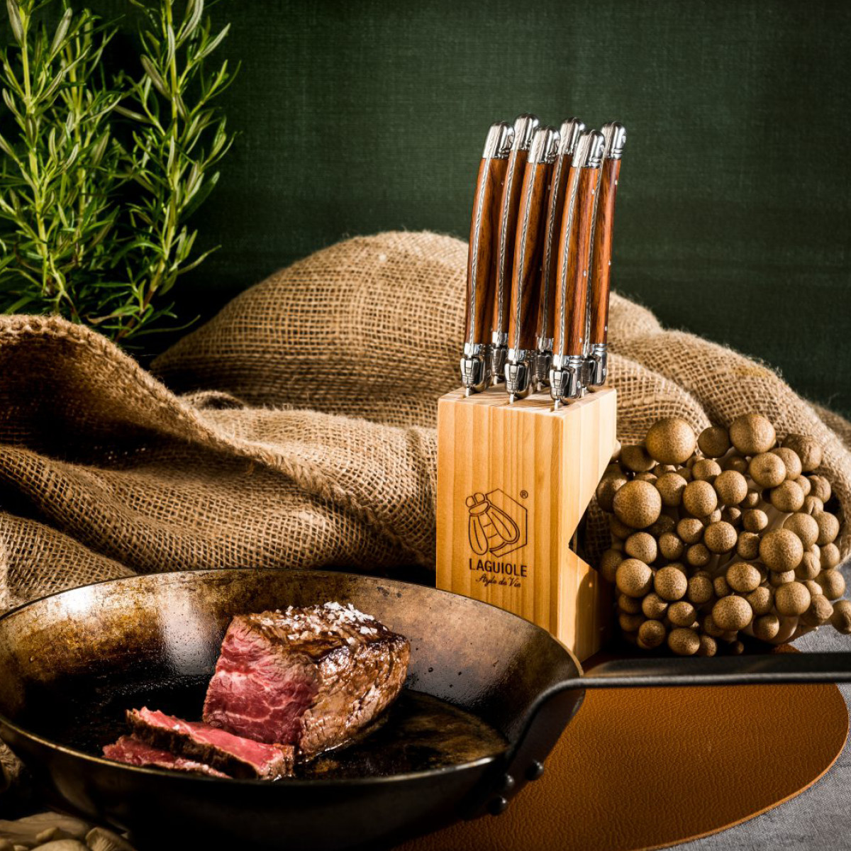Laguiole Style de Vie Biffkniver 23 cm 6 stk wood