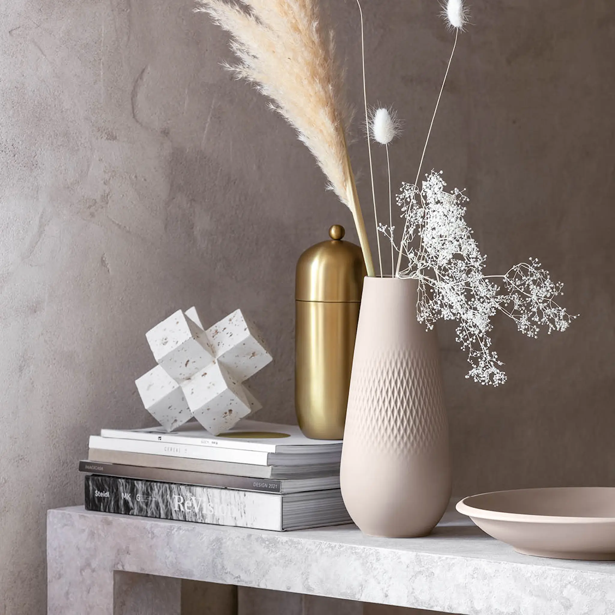 Villeroy & Boch Collier Carre vase 26 cm beige