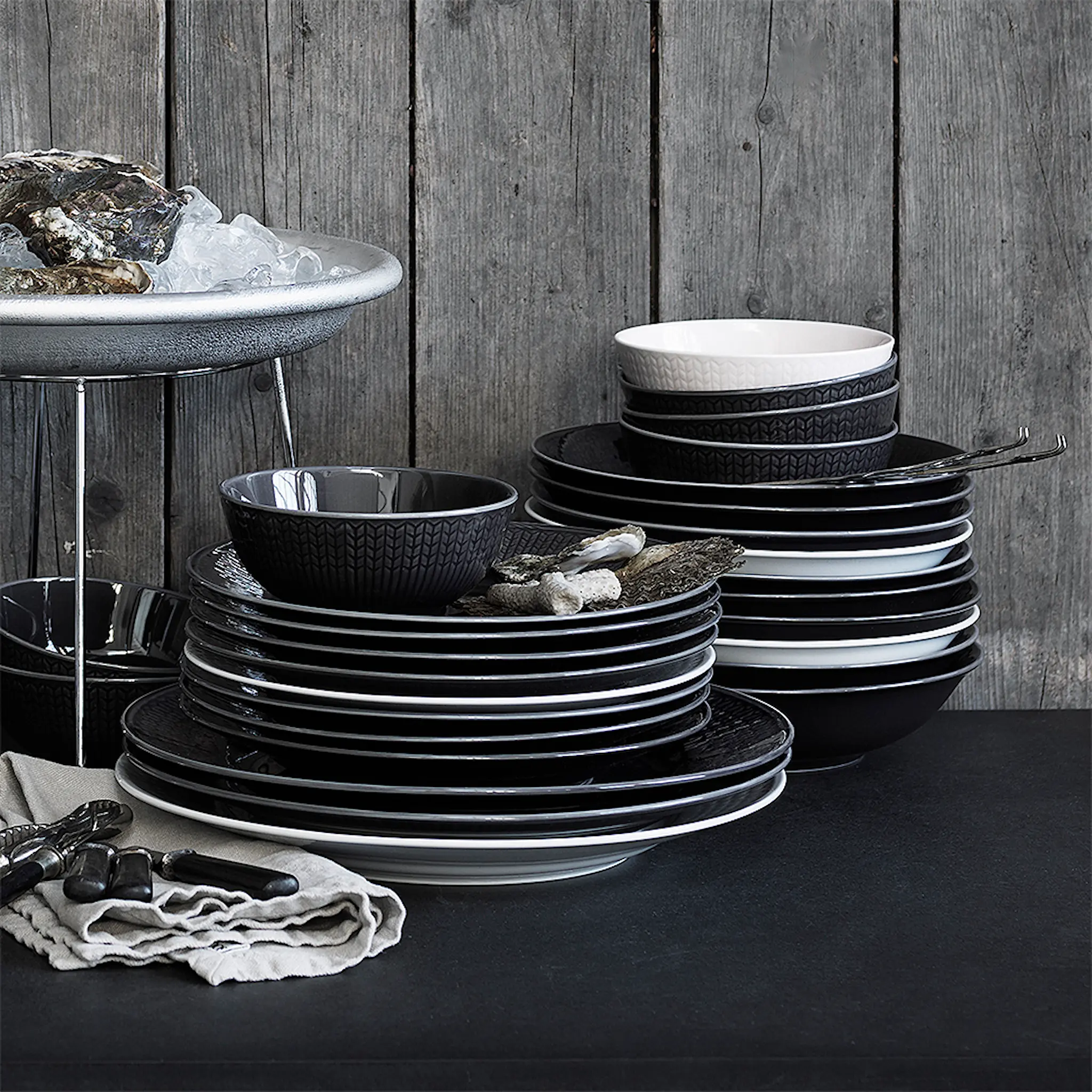 Rörstrand Swedish Grace Syvä lautanen 25 cm Kivenharmaa