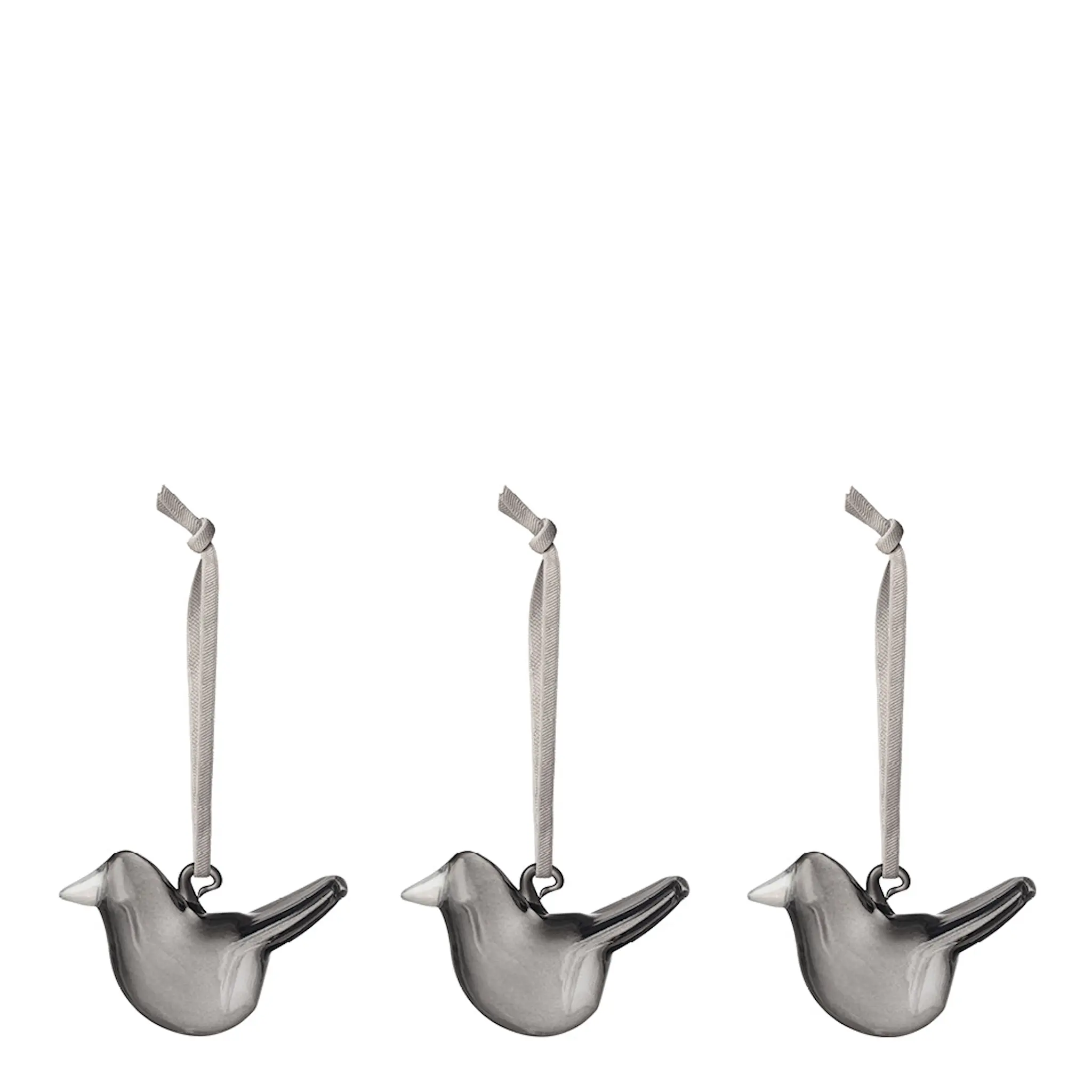 iittala Oiva Toikka glasfåglar mini 3-pack grå