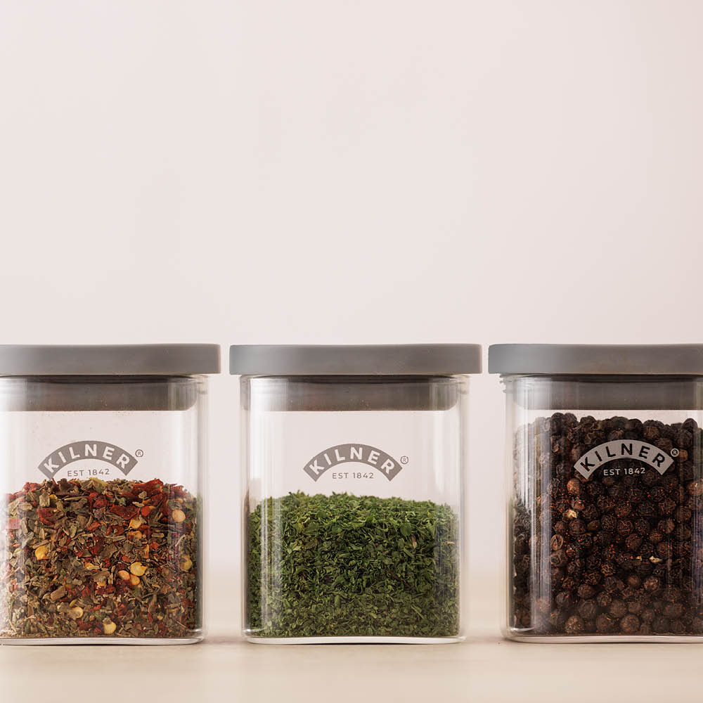Kilner Fresh kryddburkset 4 delar glas/grå