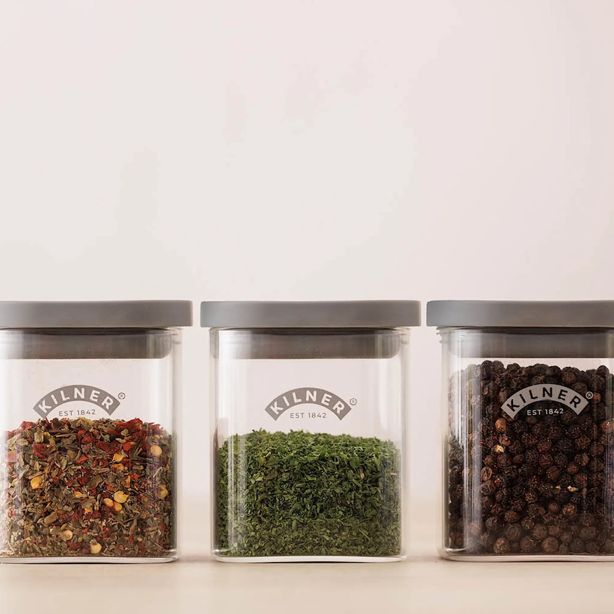 Kilner Fresh Maustepurkki 4 kpl Lasi/Harmaa