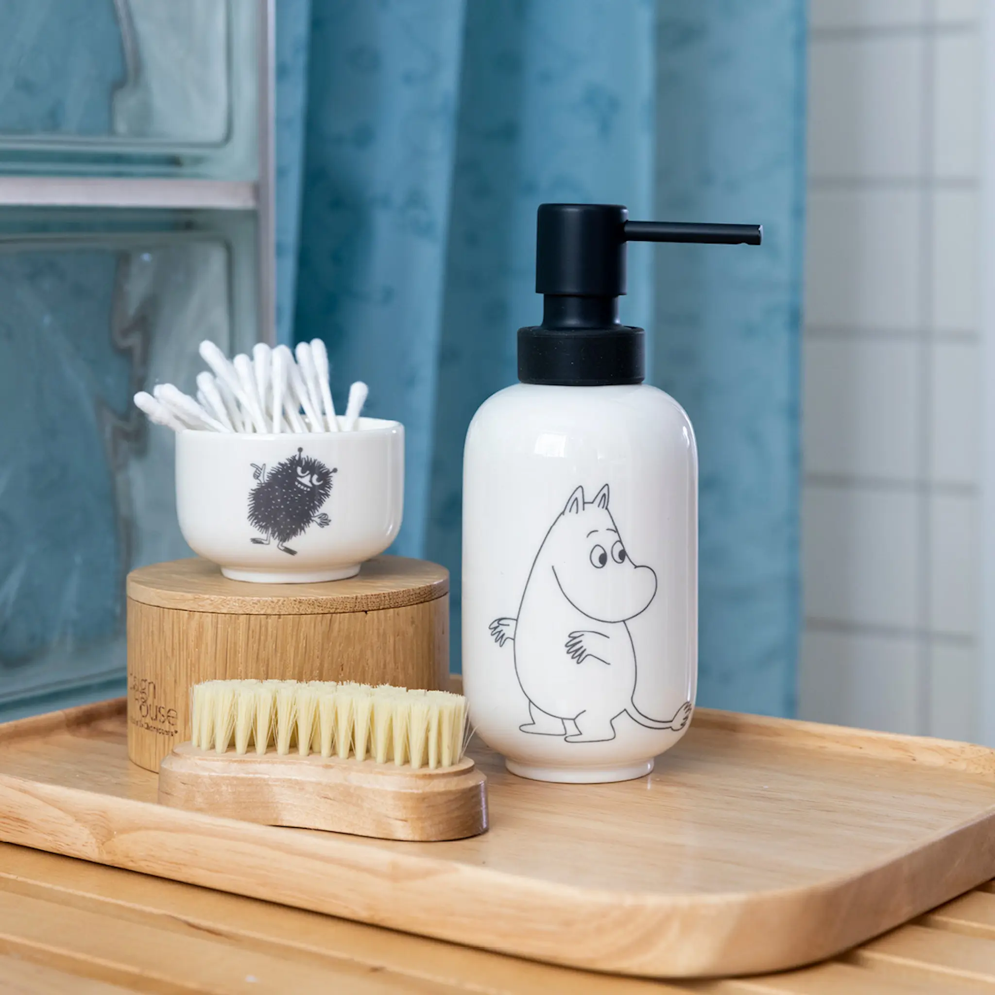 Dsignhouse x Moomin Mumin skål med lock 7x5 cm vit