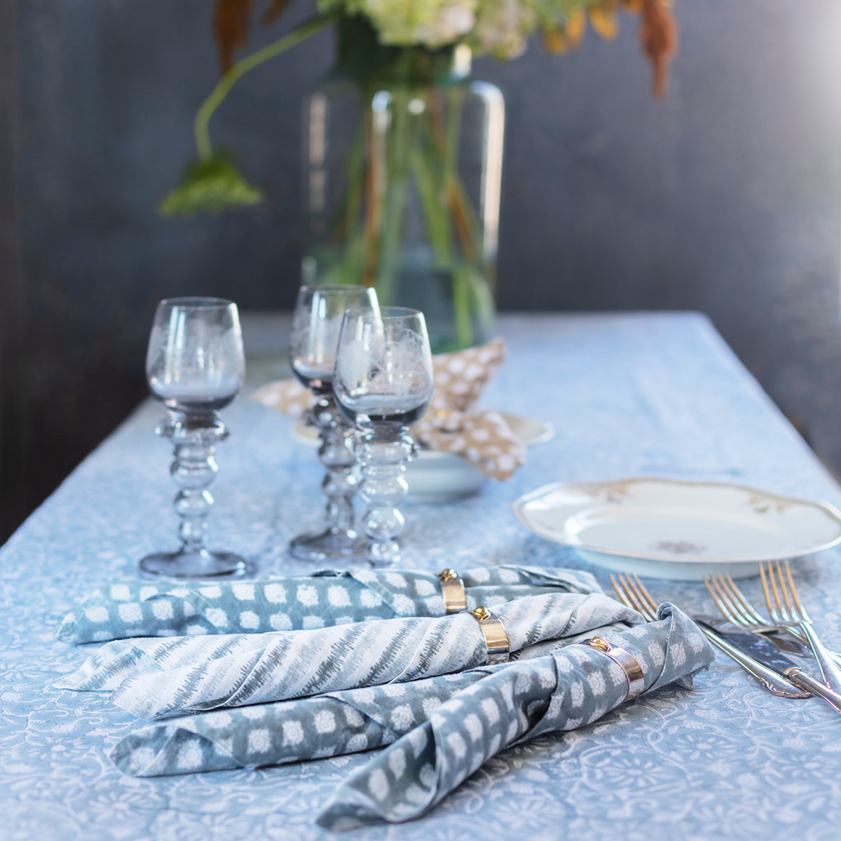 Chamois Margerita duk 170x270 cm cashmere blue