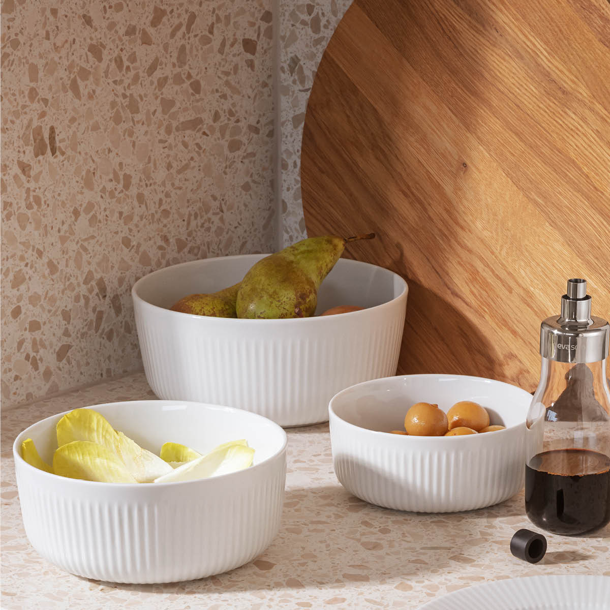 Eva Trio Legio Nova skålsett sylinder 3 stk 1L, 2,1L 3,75L hvit