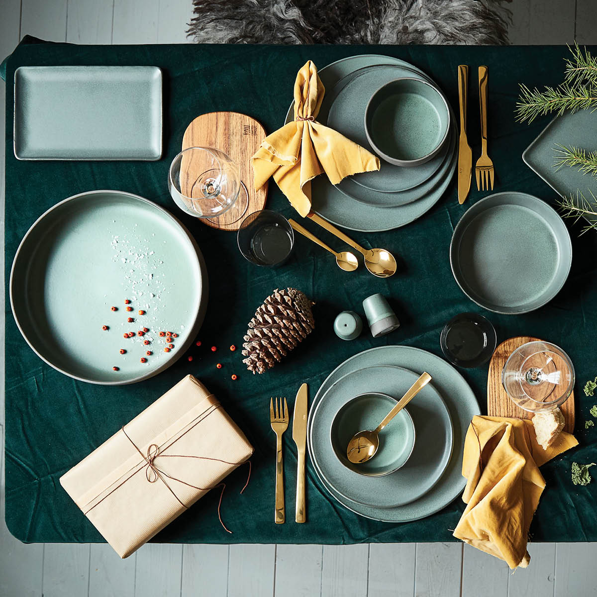 Aida Raw Tallrik rektangulär 31,5x20 cm Northern Green