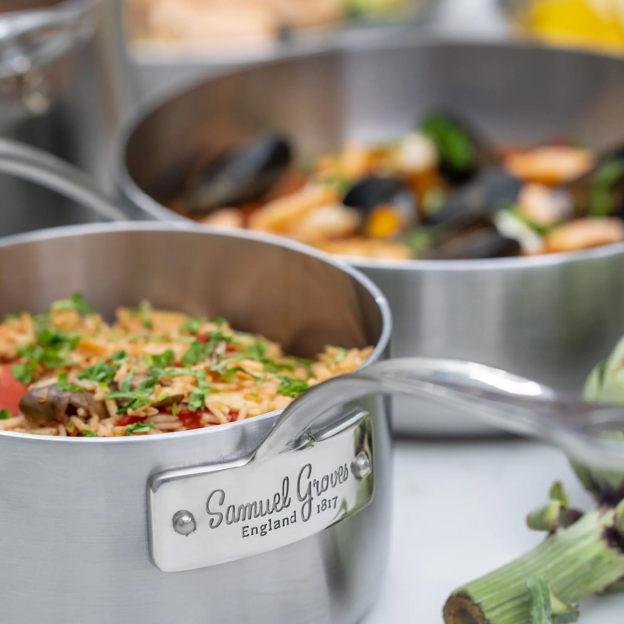 Samuel Groves Kasserolle med lokk 1,5L rustfritt stål