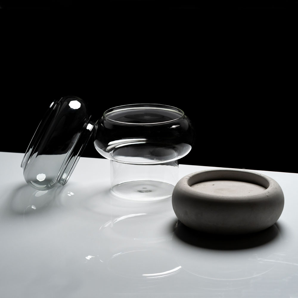 Muurla Bagel lykt/vase 11x12 cm blå