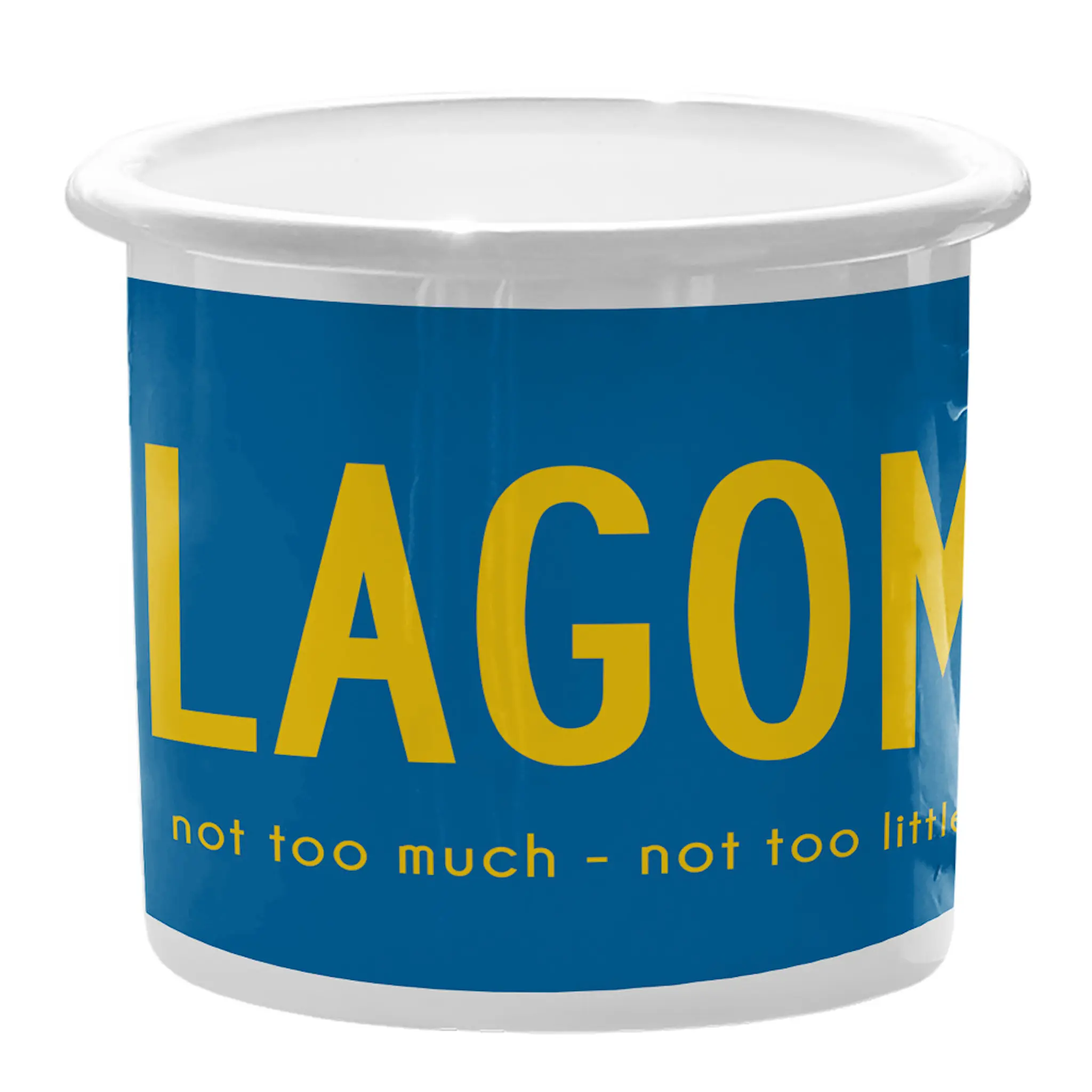 Citronelles Fika Emaljmugg 30 cl Lagom Blå Gul