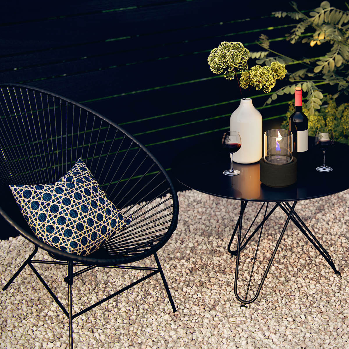 Tenderflame Lilly lykt 12 cm 0,3L svart