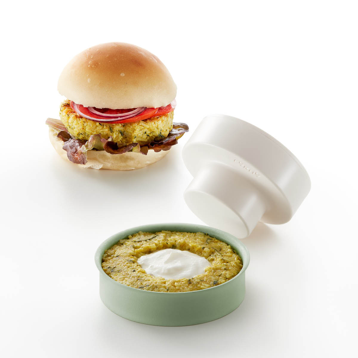 Lékué Form för grönsaksburgare 11 cm grön