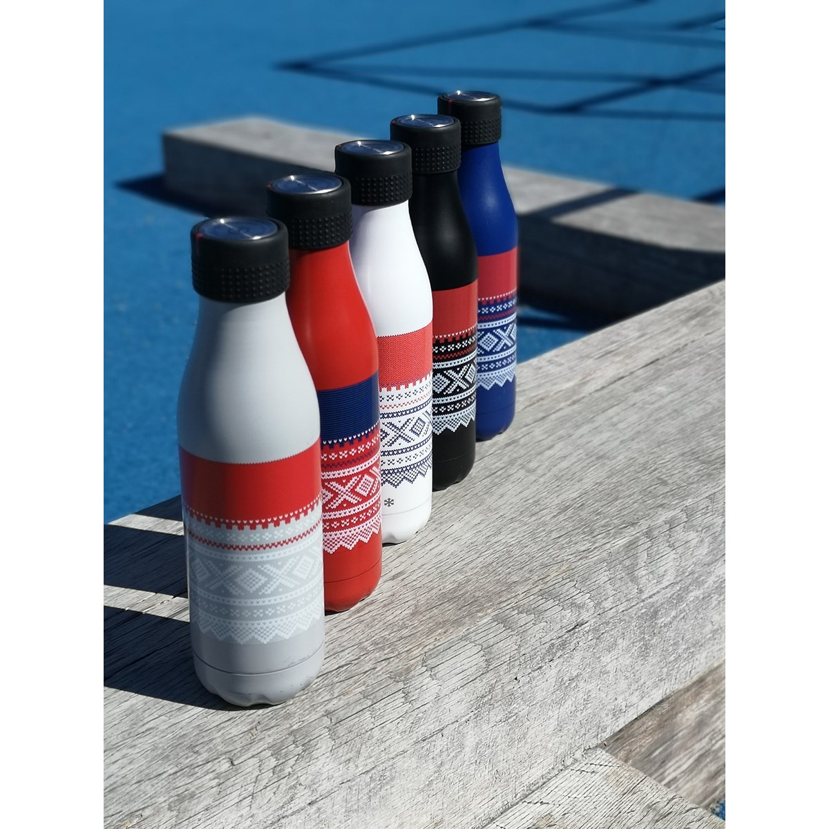 Les Artistes Bottle Up Marius termoflaske 0,5L grå/rød/hvit