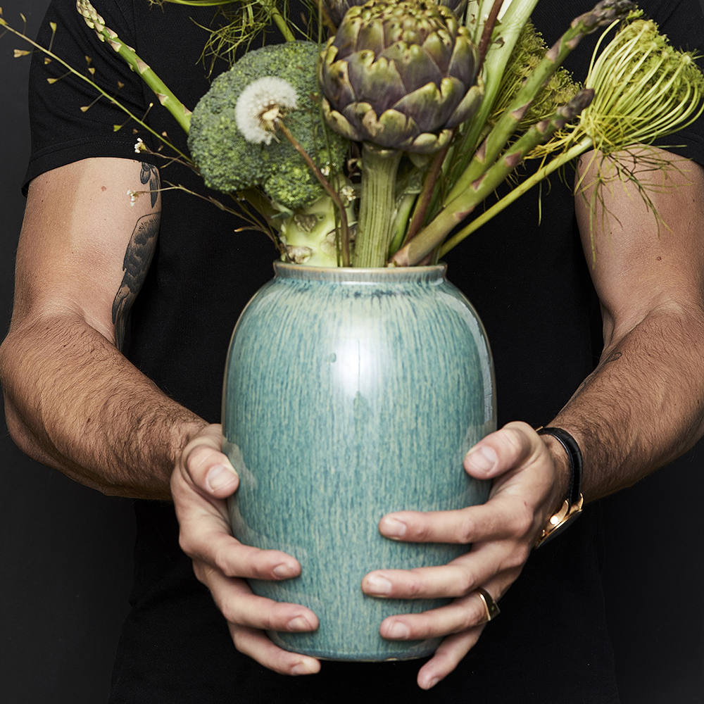 Bitz Keramikkvase 20 cm grønn