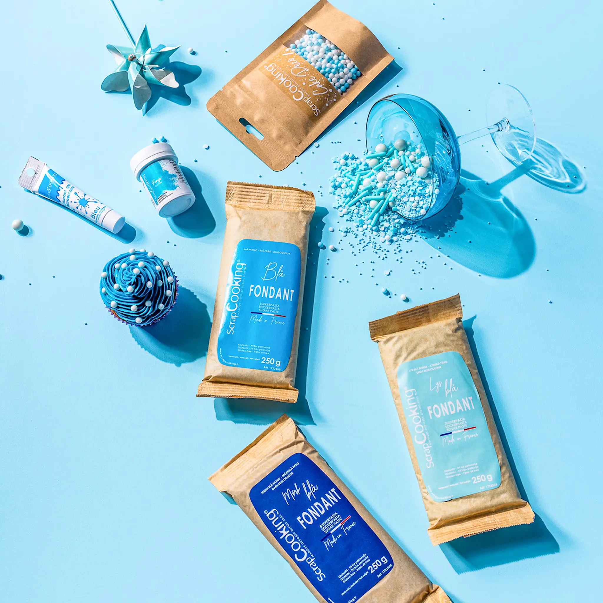 ScrapCooking Sockerpasta 250 g blå