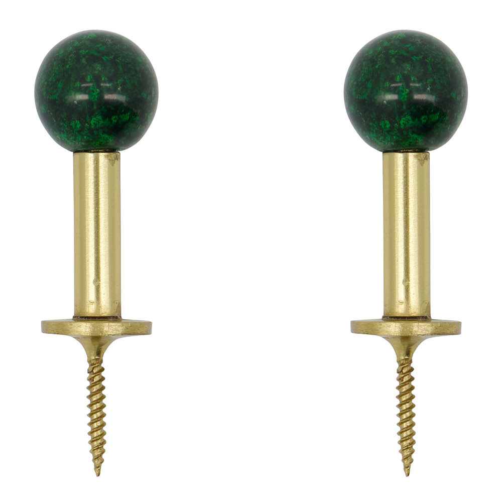 House Doctor - Ball Seinäkoukku 5x2 cm 2 kpl Messinki/Vihreä
