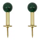 Ball väggkrok 5x2 cm 2-pack mässing/grön