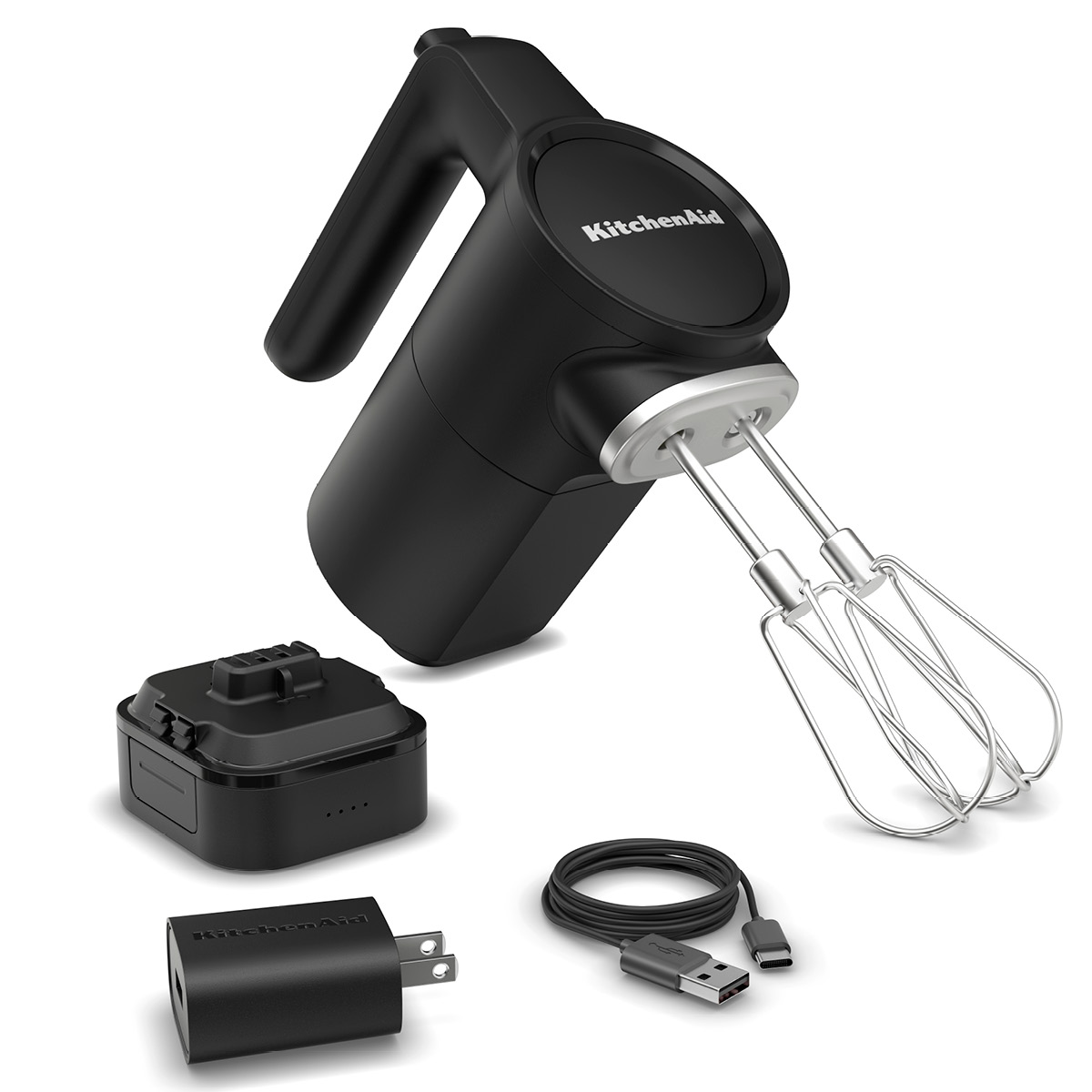 KitchenAid Go Cordless håndmikser 5KHMR762BM m/ batteri matt svart