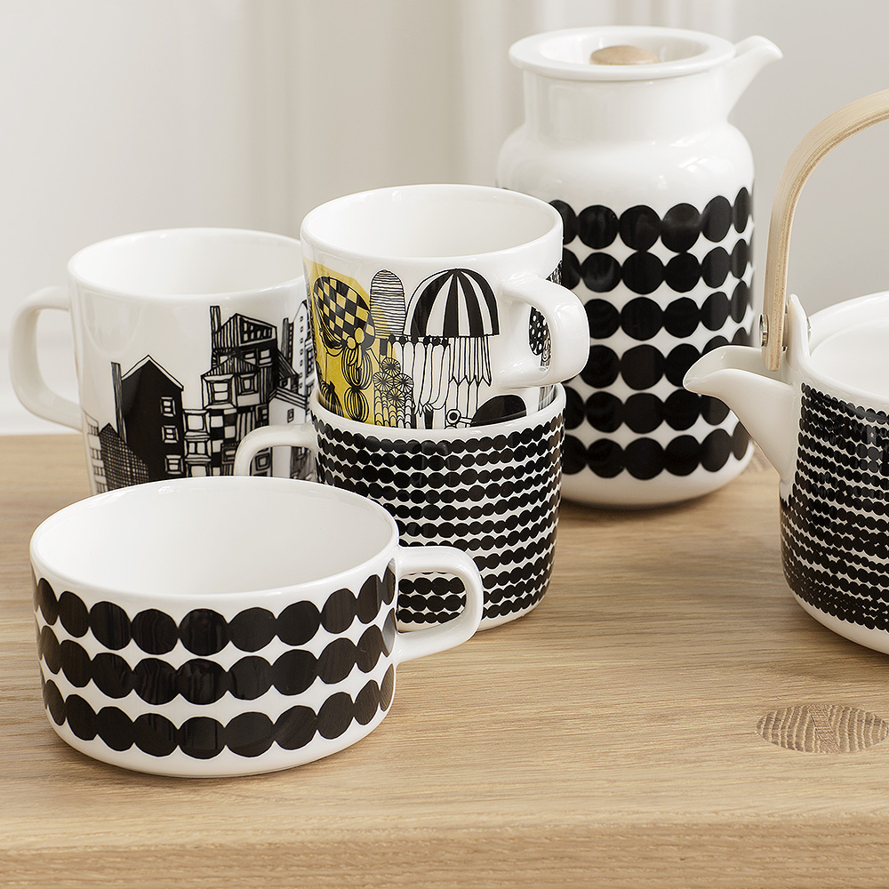 Marimekko Oiva / Siirtolapuutarha Muki 2,5 dl Mustavalkoinen