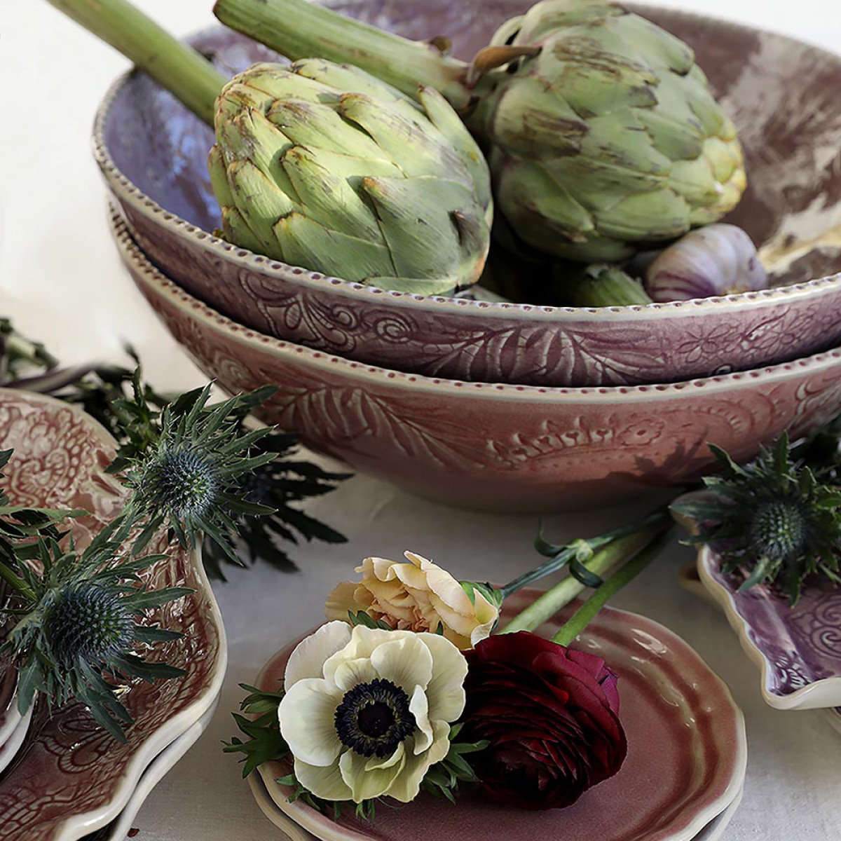 Sthål Arabesque skål 35 cm lavender