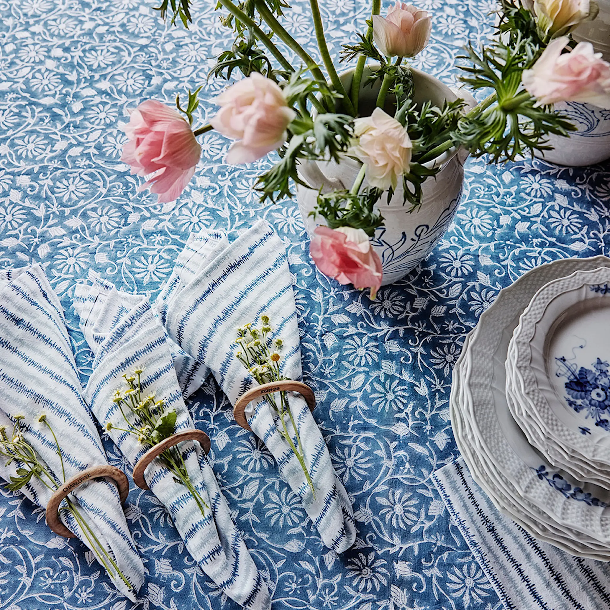 Chamois Margerita duk 150x350 cm navy blue