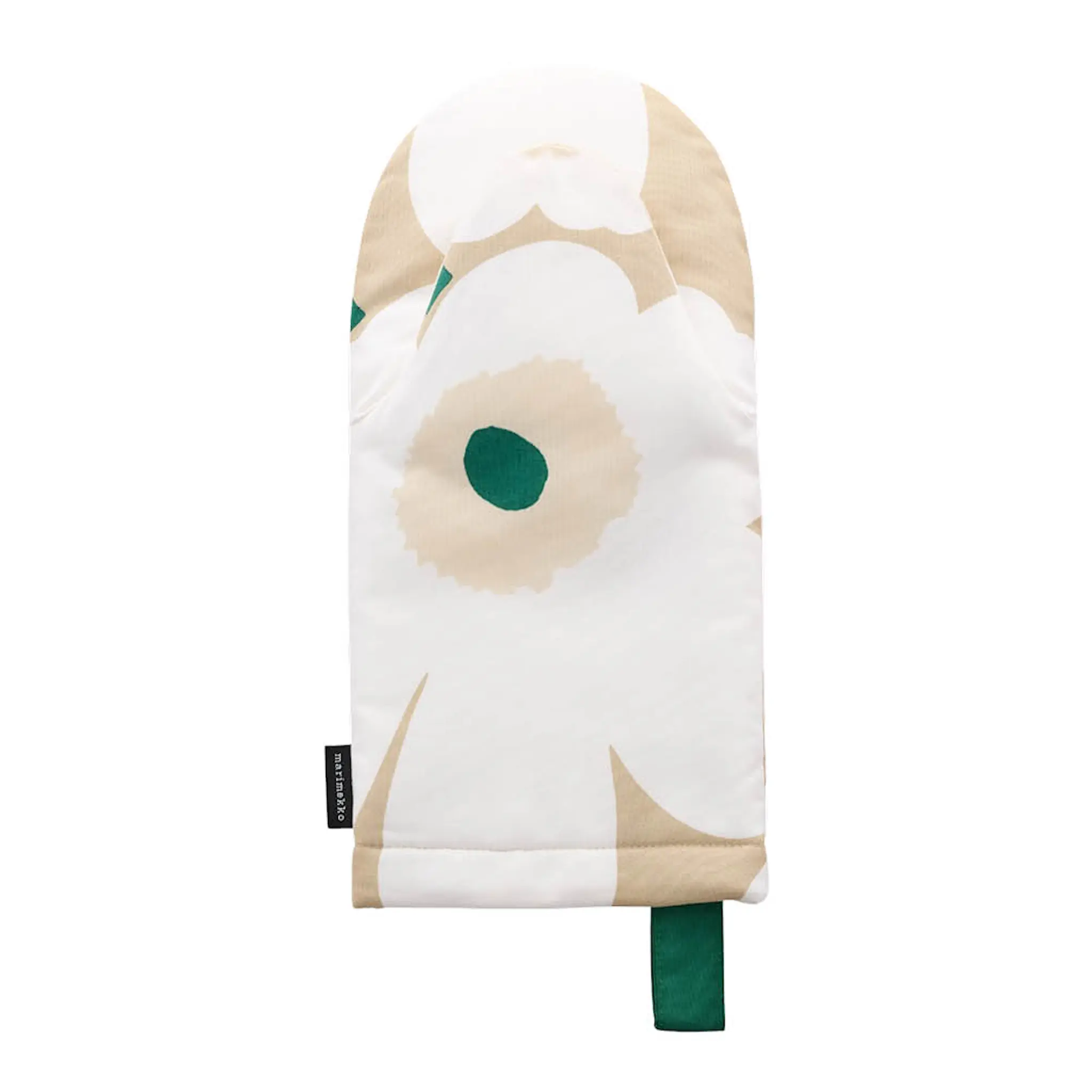 Marimekko Pieni Unikko ugnsvante 32 cm sand/vit/smaragdgrön