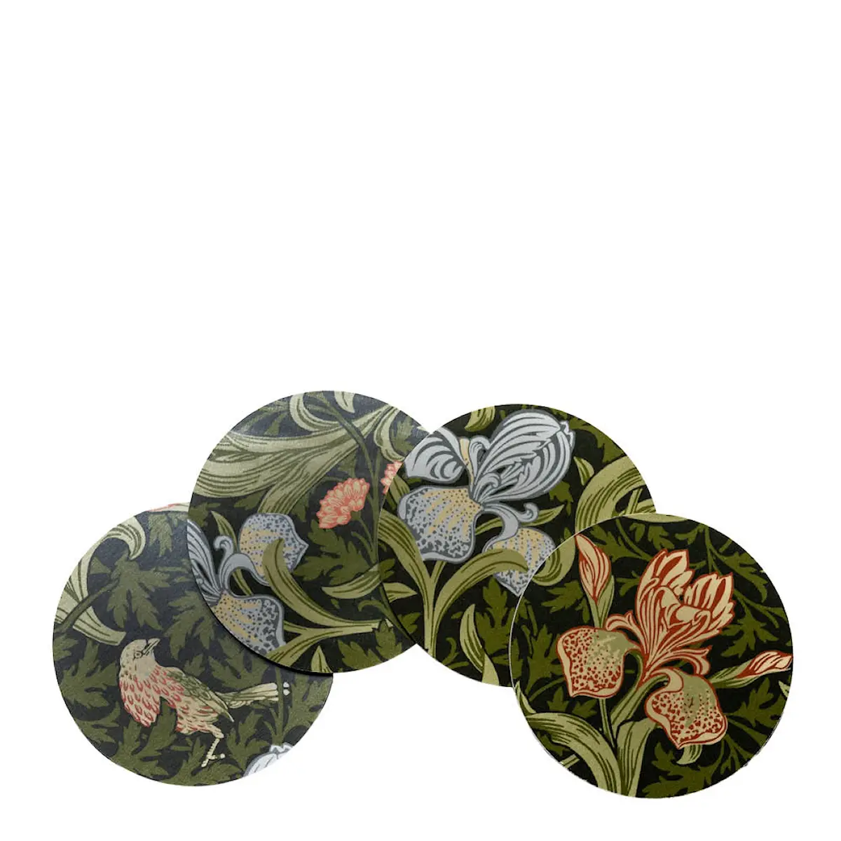 William Morris Iris glasunderlägg 4-pack 10 cm