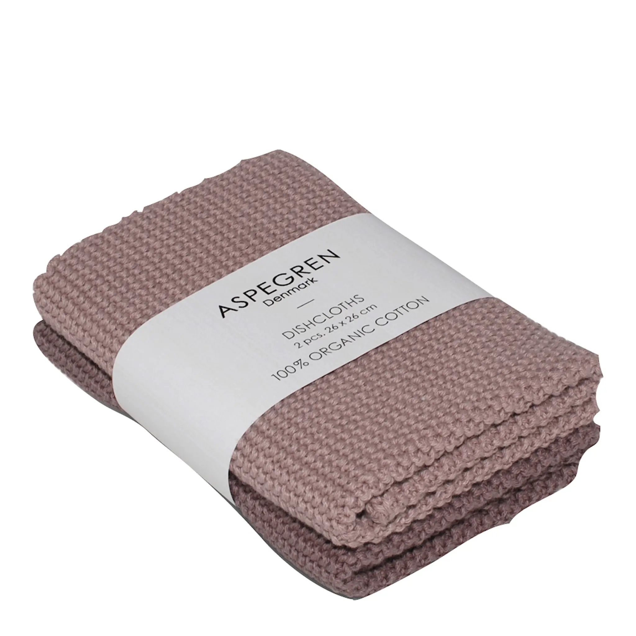 Aspegren Solid disktrasa stickad 26x26 cm 2-pack mauve