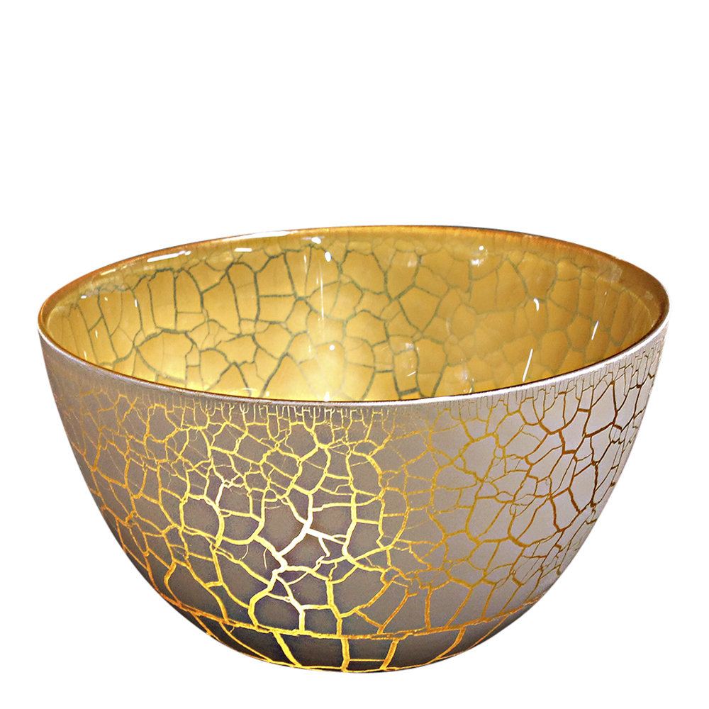 Nybro Crystal Croco Skål 21 cm Vit/Guld