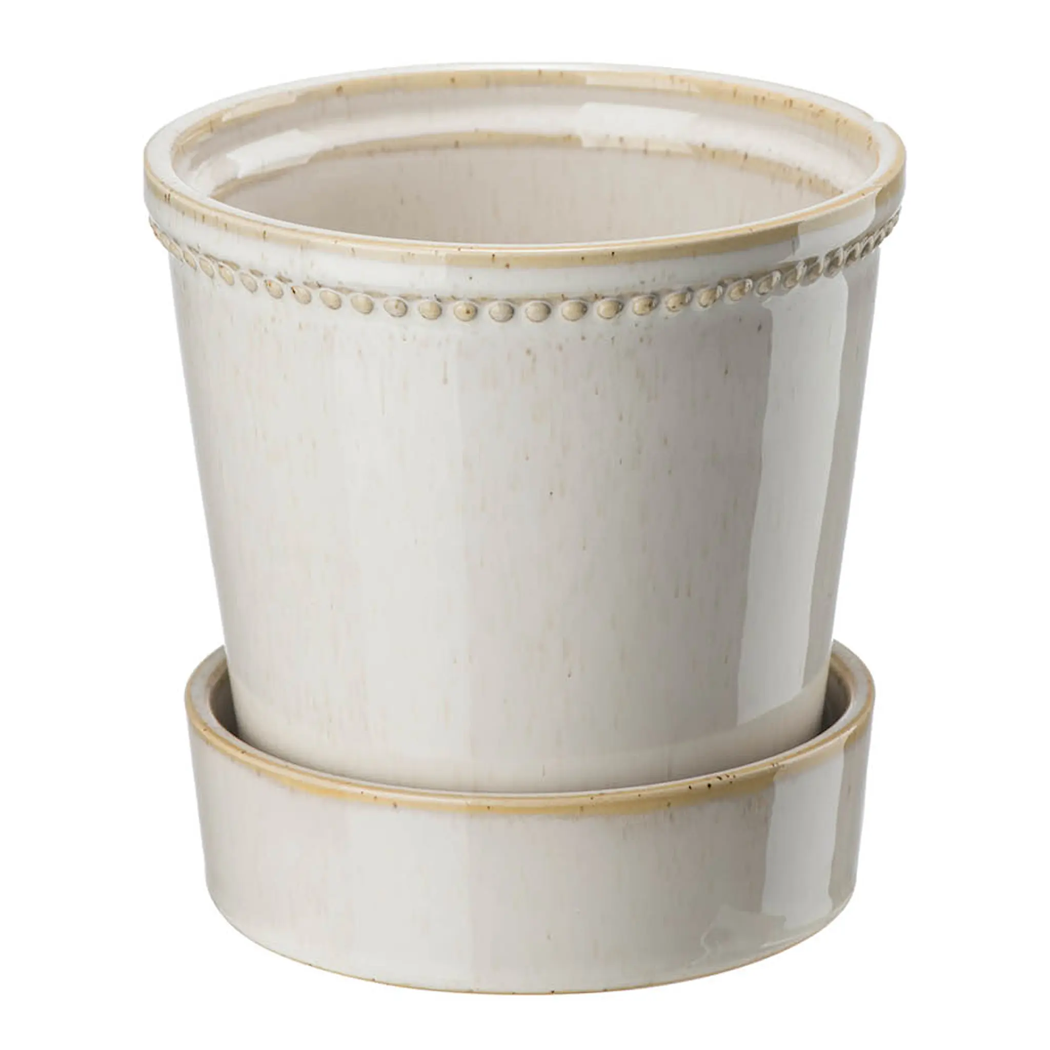 Edelweiss Karmen krukke med skål 13,6 cm beige