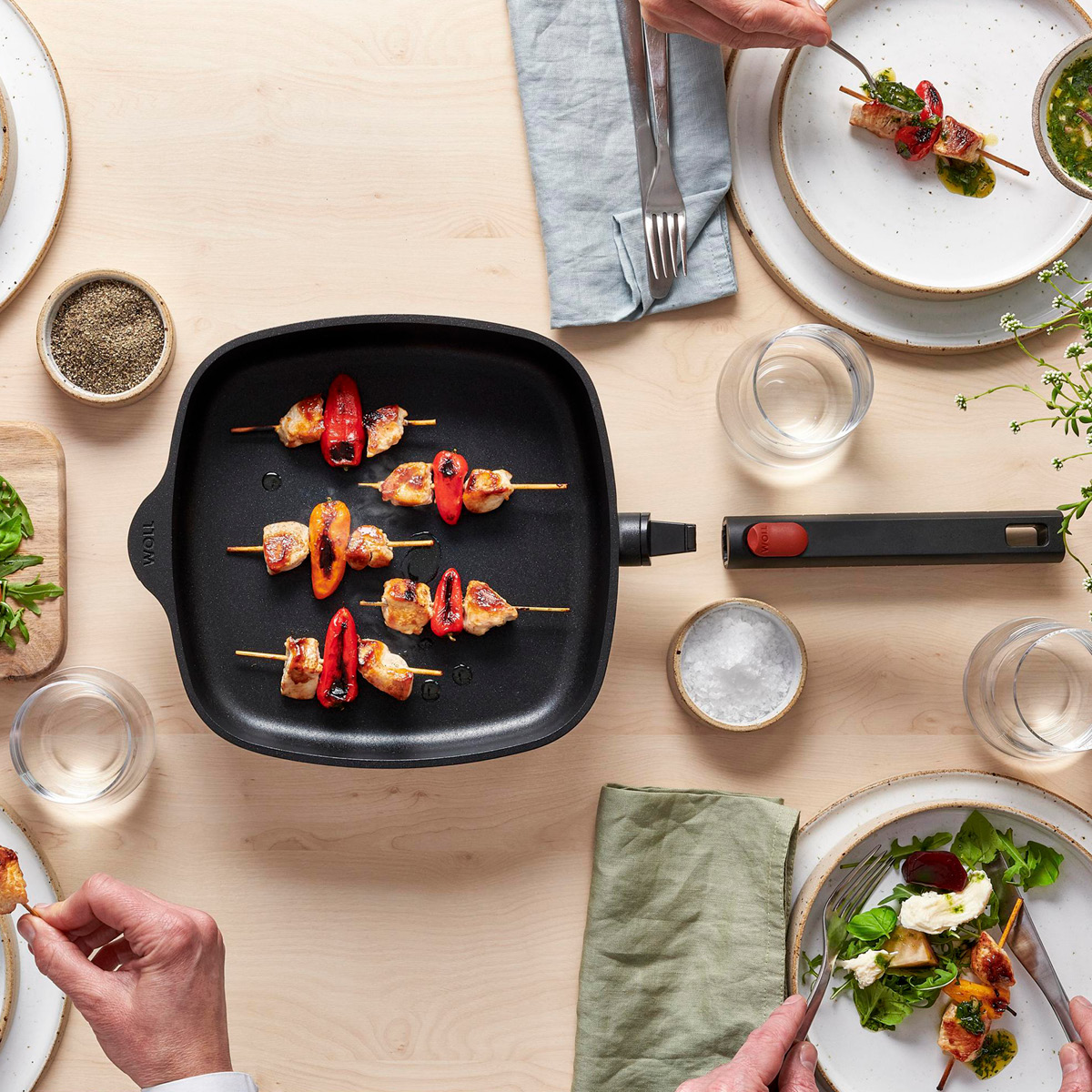 Woll ECO Logix QXR stekpanna 28 cm avtagbart handtag fyrkantig