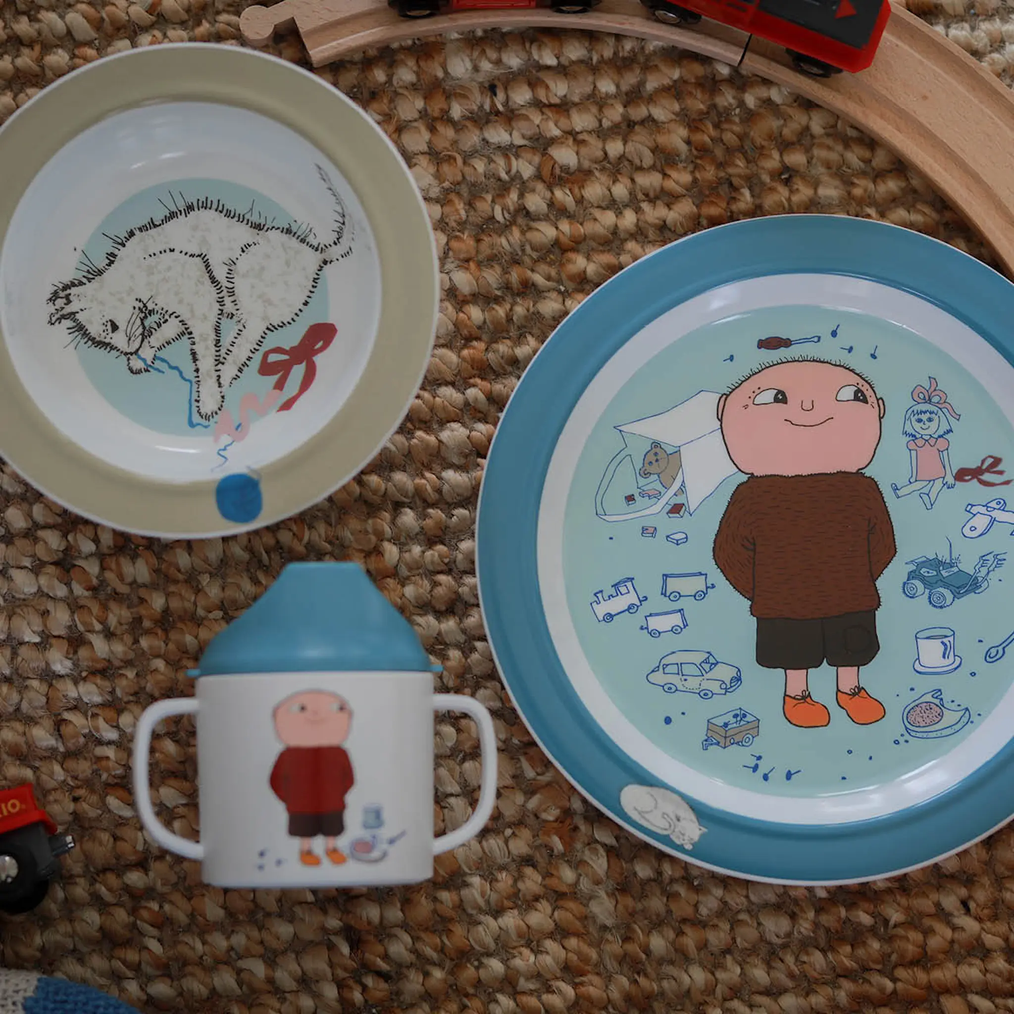 Rätt Start Albert Åberg barneservise 3 deler blå