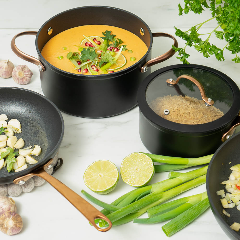 Modern House Black copper stekepannesett 20/28 cm kfcc svart/kobber