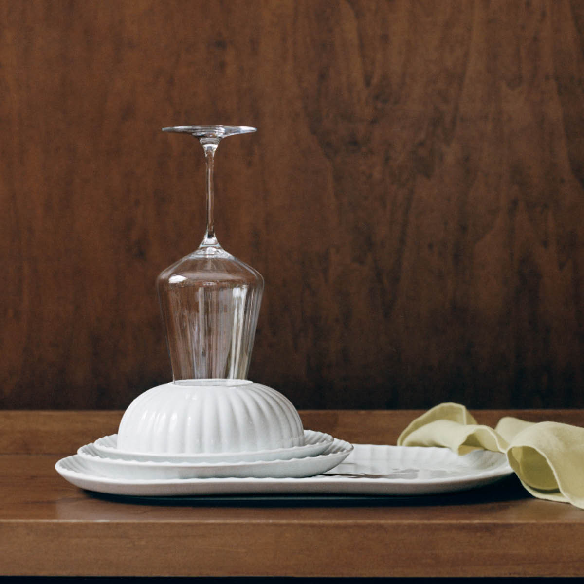 Georg Jensen Bernadotte coupe Lautanen 27,5 cm Valkoinen