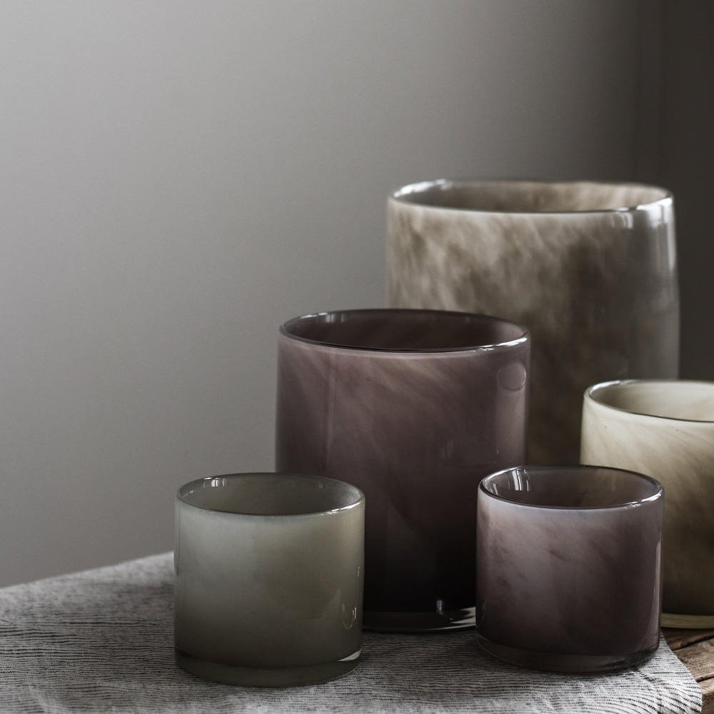 Tell Me More Lyrik lysholder 10x10 cm purple grey