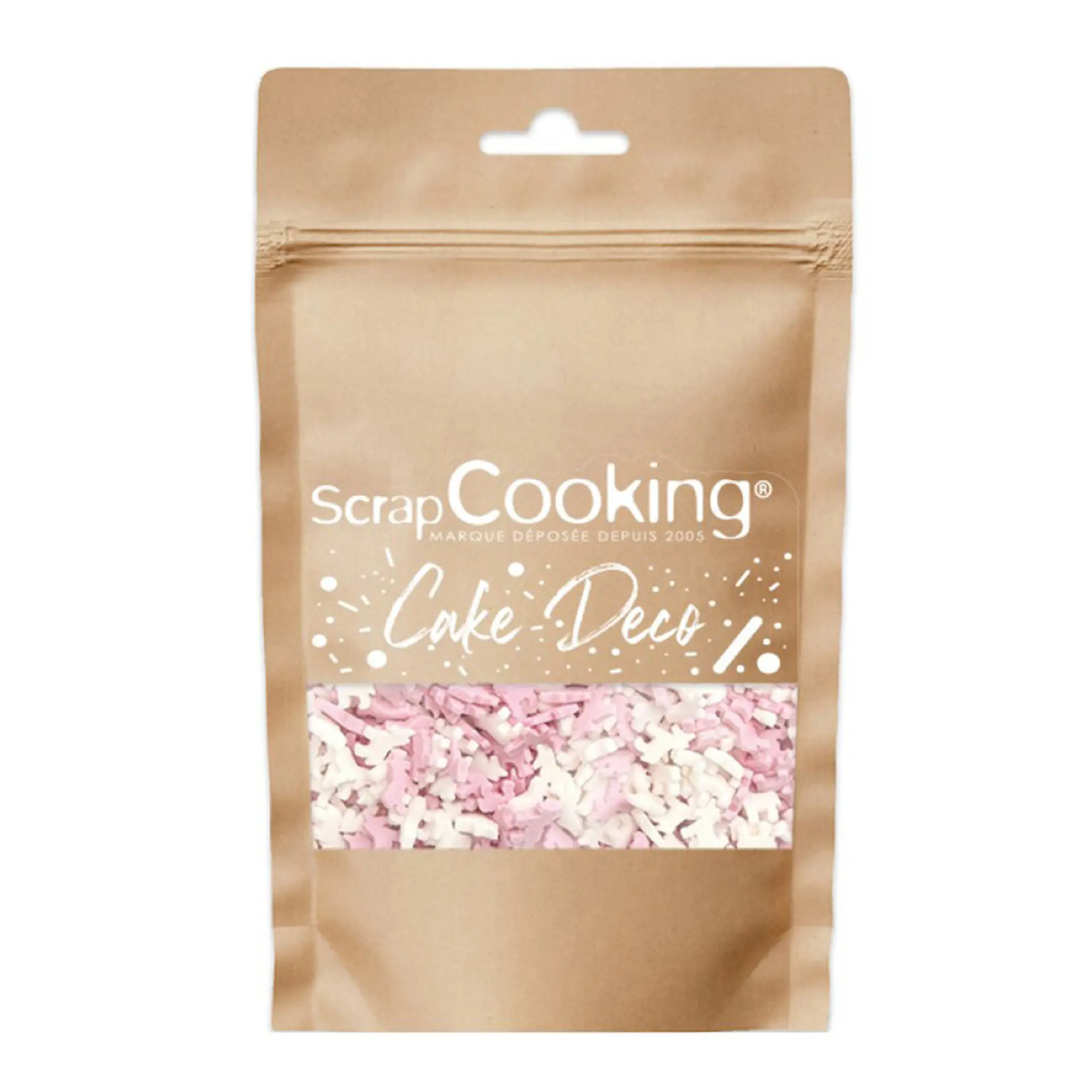 ScrapCooking Strössel enhörning 50 g rosa/vit