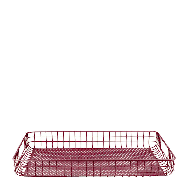 Lift bricka 45x33 cm vinröd