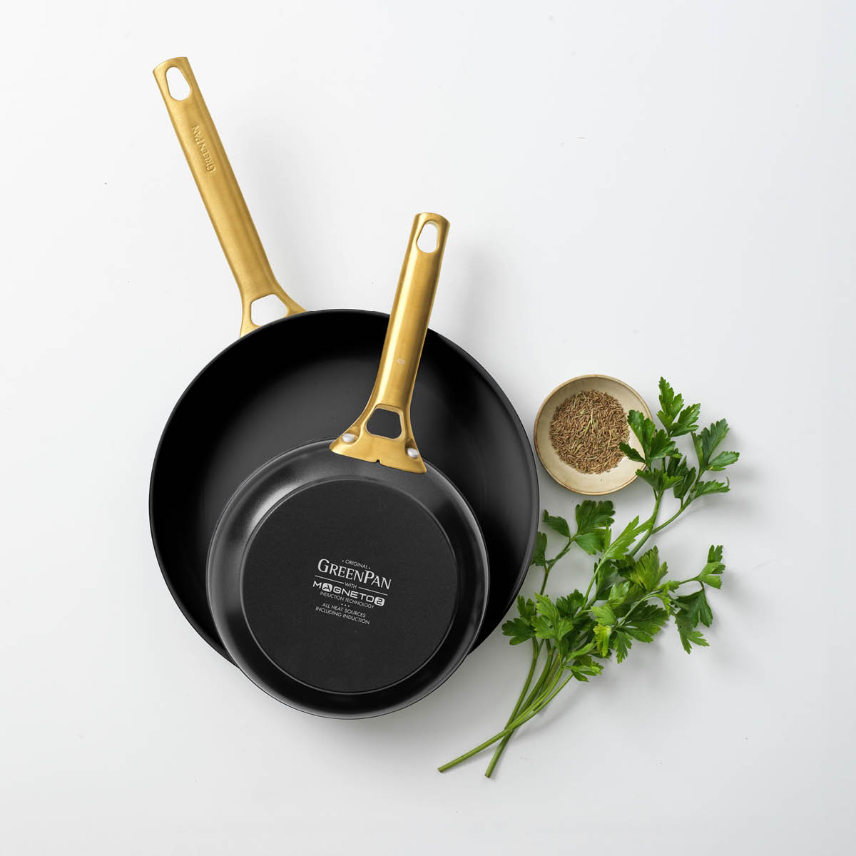 GreenPan Padova Reserve paistinpannusetti 20+26 cm musta