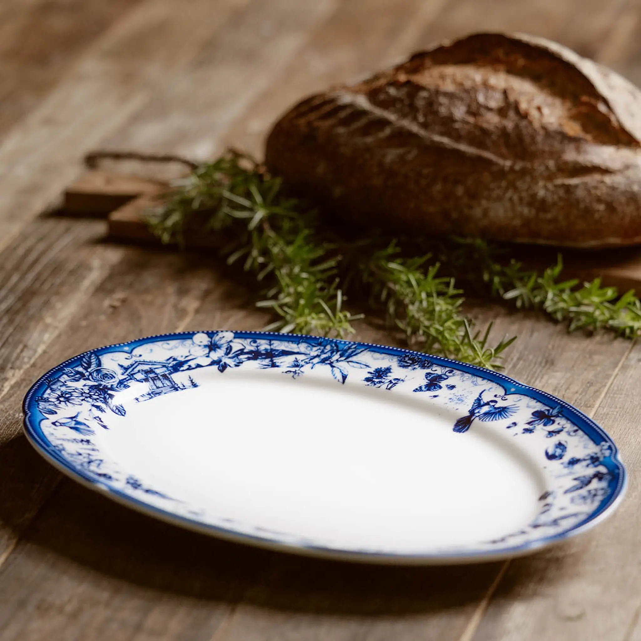 Magnor Fjord fat 36 cm blå