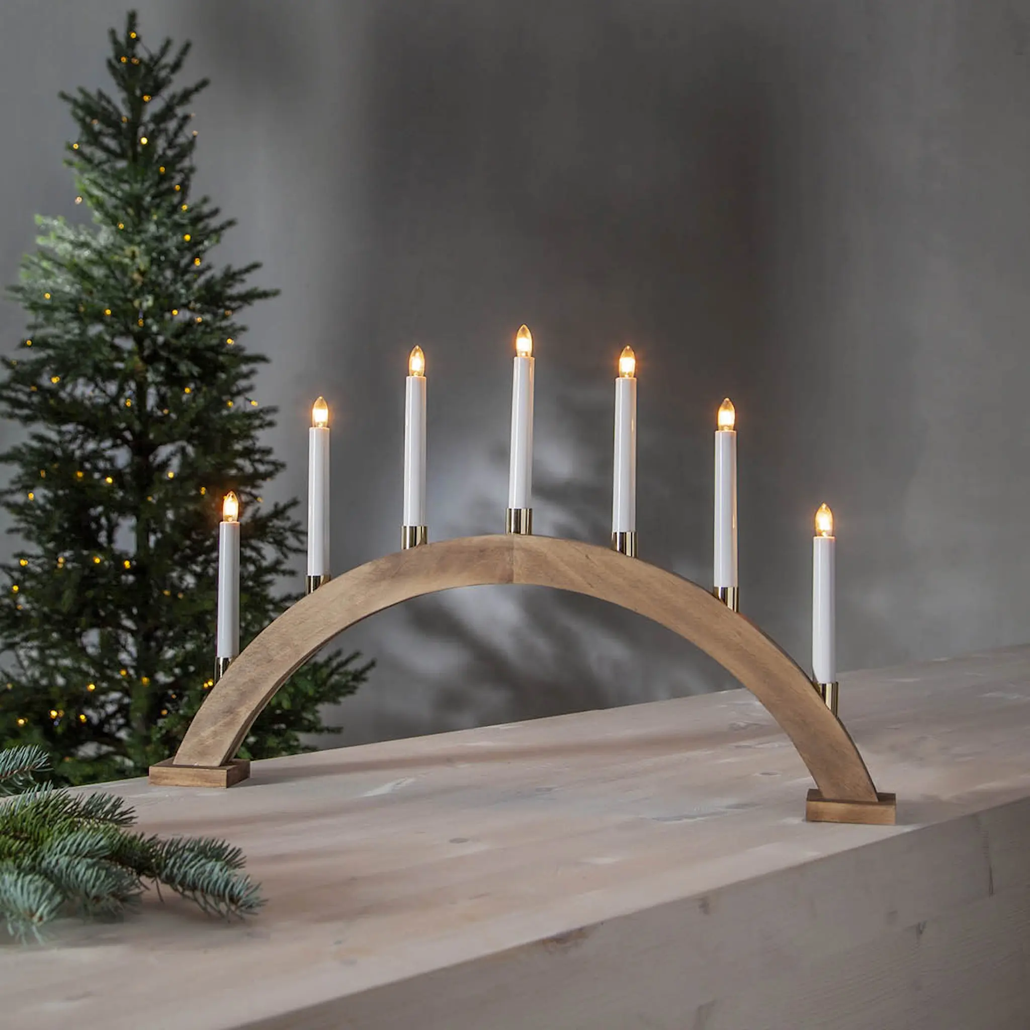 Star Trading Gillian adventsljusstake 63x40 cm trä