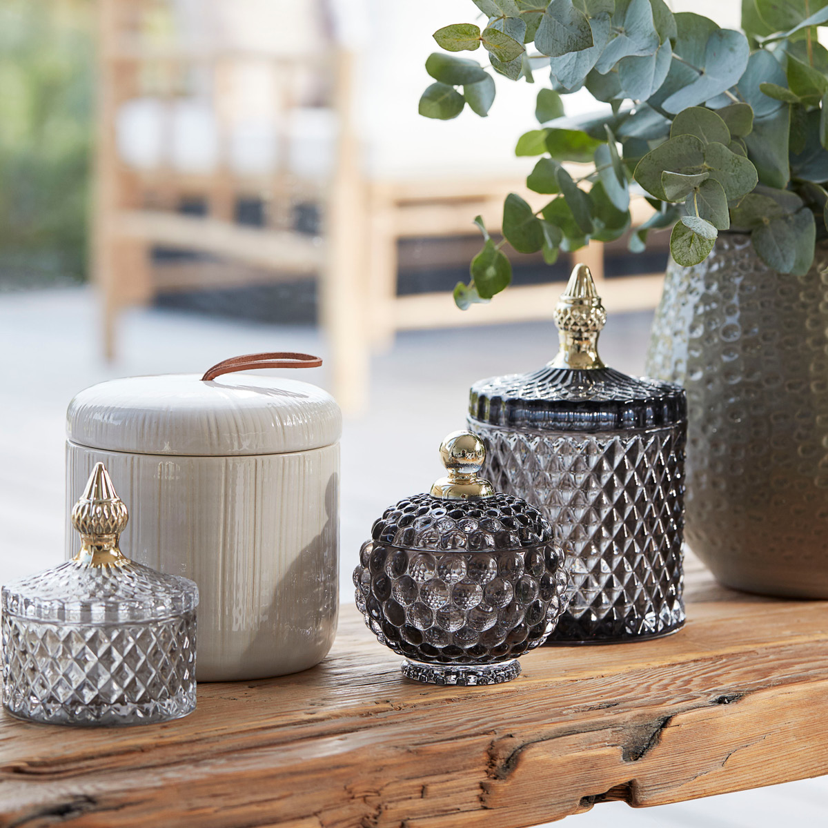 Lene Bjerre Miya Purkki 17,5 cm Tummanharmaa