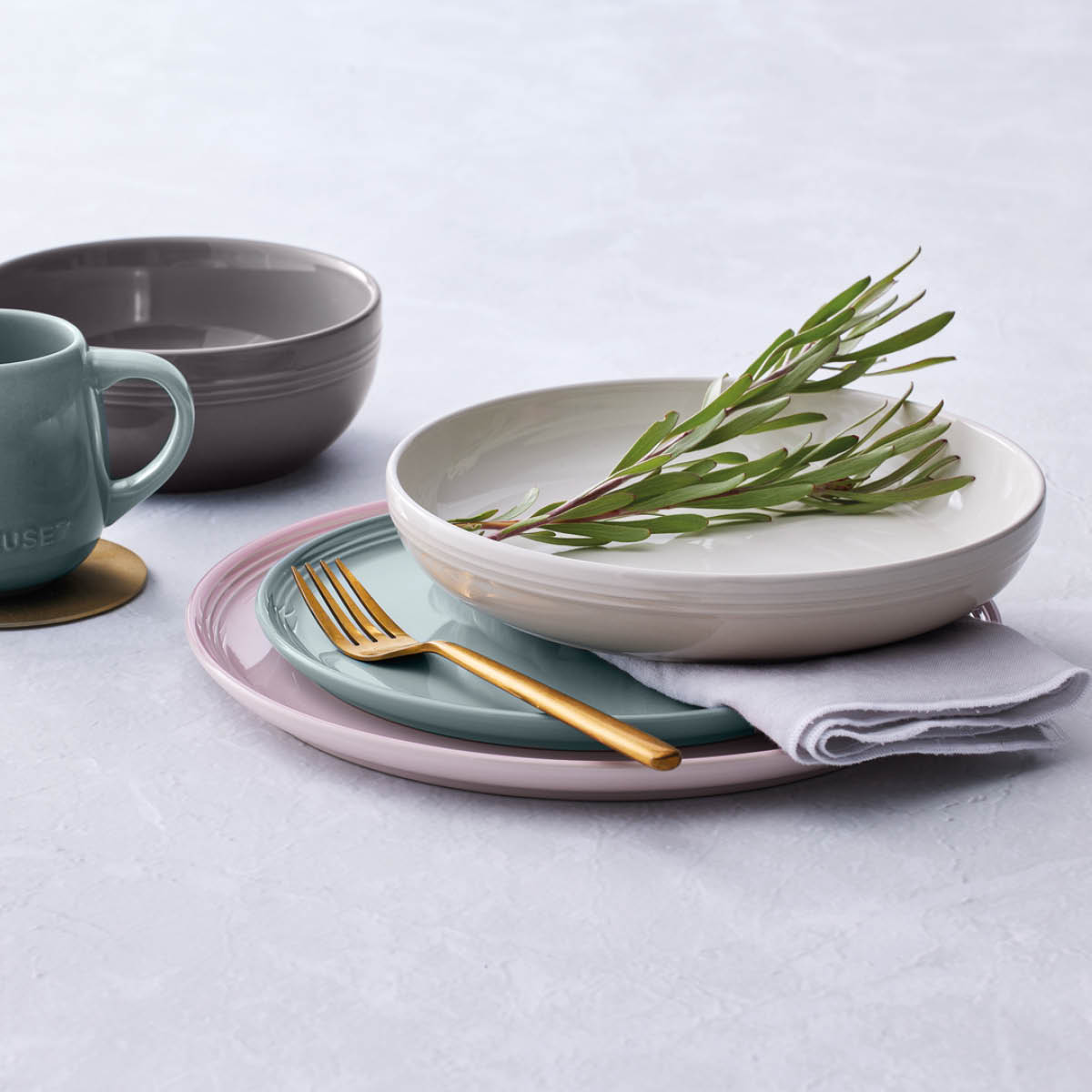 Le Creuset Coupe Collection frokosttallerken 22 cm sea salt