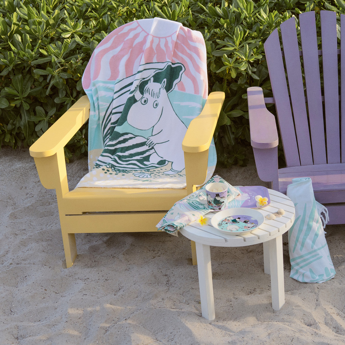 Moomin Arabia Mumin strandhandduk 93x150 cm En dag på stranden
